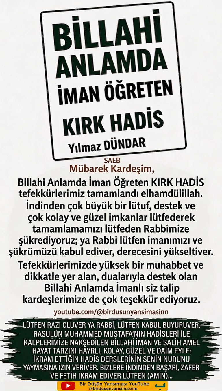 Katılımlarınız ve dualarınız için yüksek muhabbetlerimizle teşekkür ederiz…